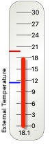 Outside temperature gauge